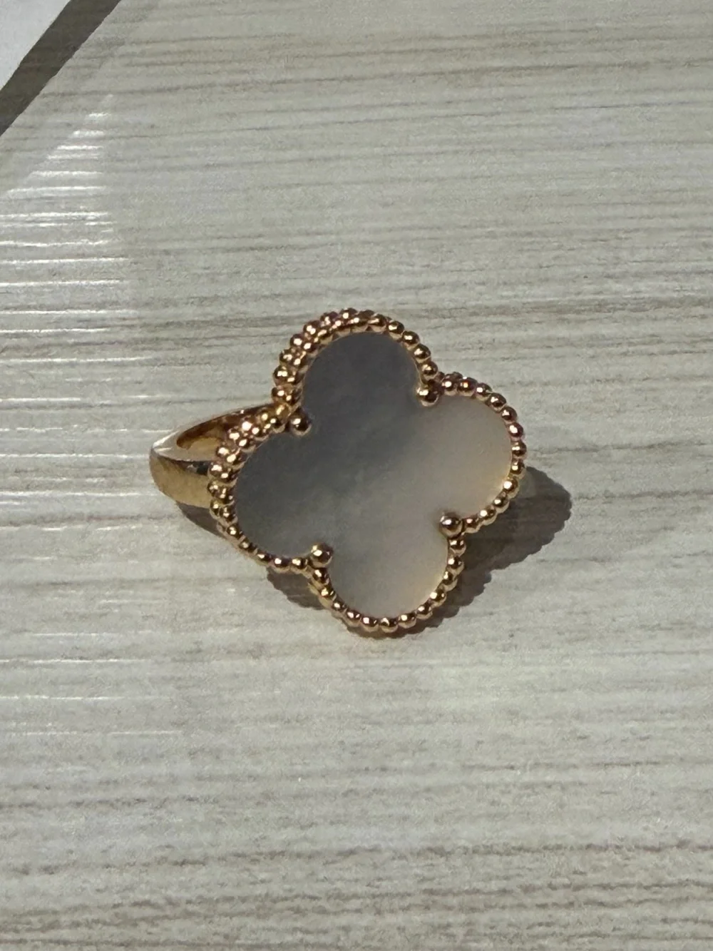 Van Cleef & Arpels Magic Alhambra Ring 18K Yellow Gold Mother-of-Pearl Size 55